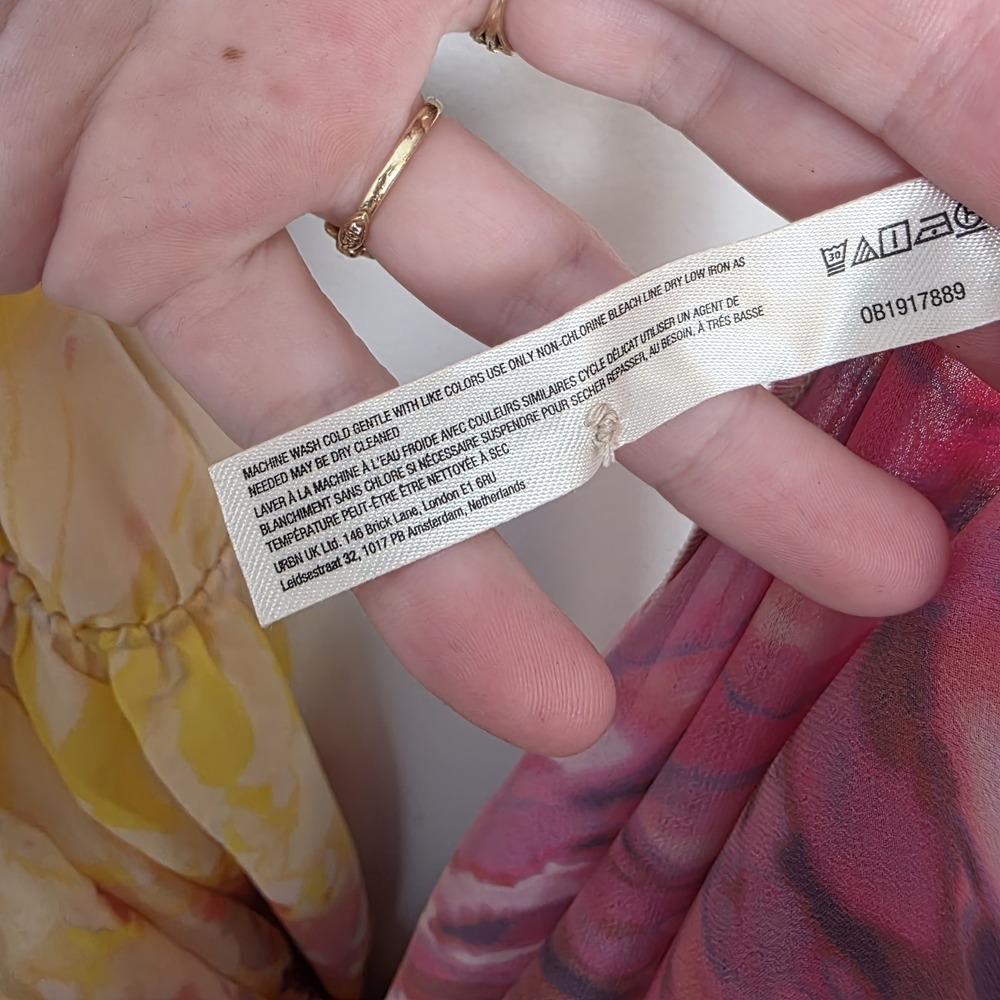 Anthropologie Yellow Pink Colorful Sleeveless Summer Semi-Sheer Maxi Dress Sz S - Picture 6 of 8
